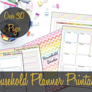 Household Binder Inserts, Mom Organizer, Franklin Monarch Inserts, Arc, Big Happy Planner Inserts, Printable Inserts, Family Organizer