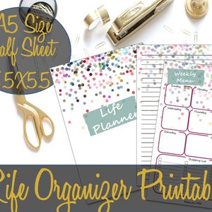 Life Organizer Printables A5 Size Half Sheet, Life Planner, Household Binder, Household Planner, Discbound - INSTANT DOWNLOAD