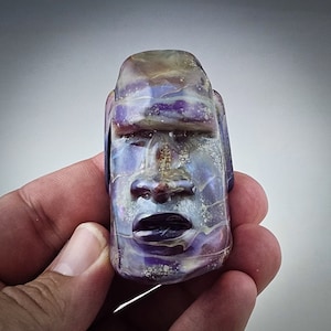 Moai Sculpted Hollow Glass Pendant