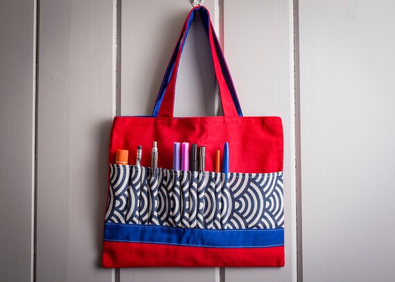 crayon art bag coloring book holder with 12 slots for markers etsy