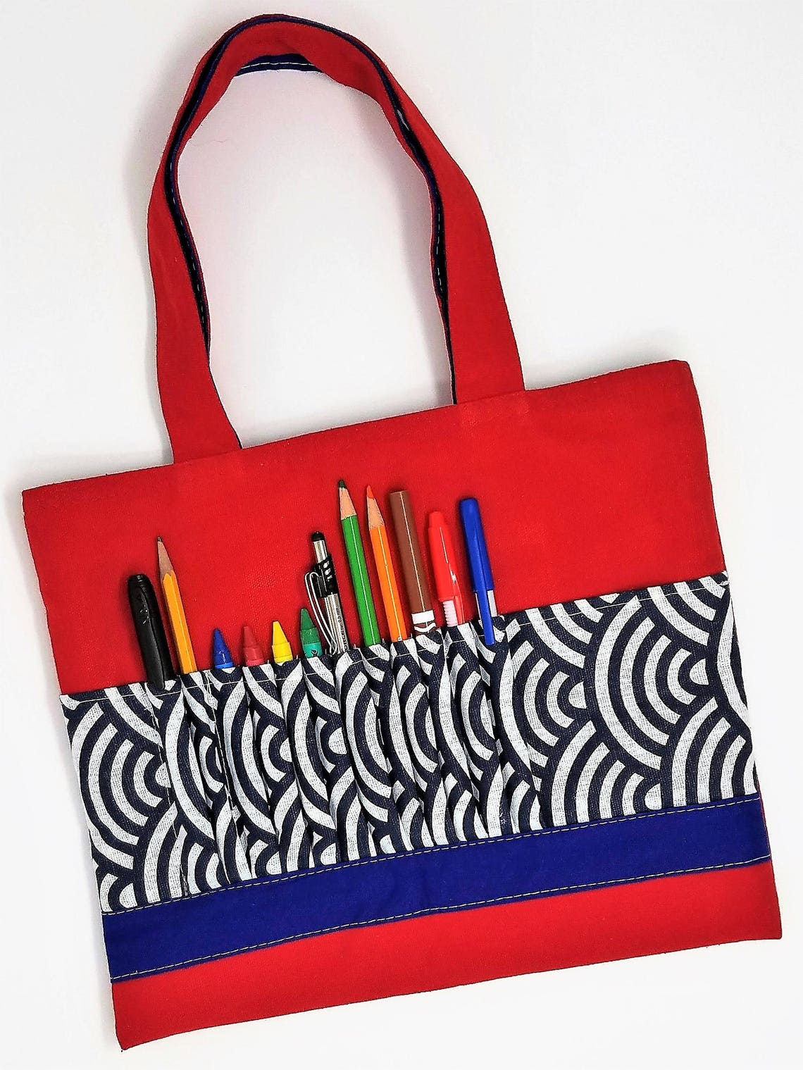Crayon Art Bag Coloring Book Holder with 12 Slots for Markers Etsy