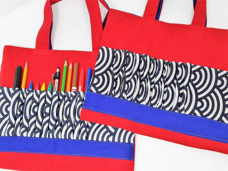 Download Crayon Art Bag Coloring Book Holder with 12 Slots for Markers | Etsy