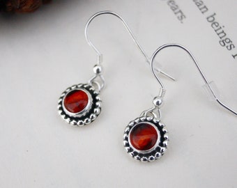 Autumn Leaves - Amber Eco Sterling Silver Handmade Earrings