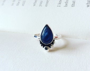 Ocean Deep - Kyanite Teardrop Sterling Silver Ring