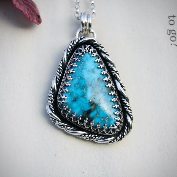 Bluebird - Bluebird Turquoise - Eco Sterling Silver and Sterling Silver Necklace