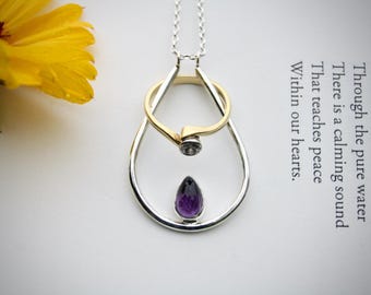 Handmade Gemstone Ring Holder Necklace: Eco Sterling Silver Keeper