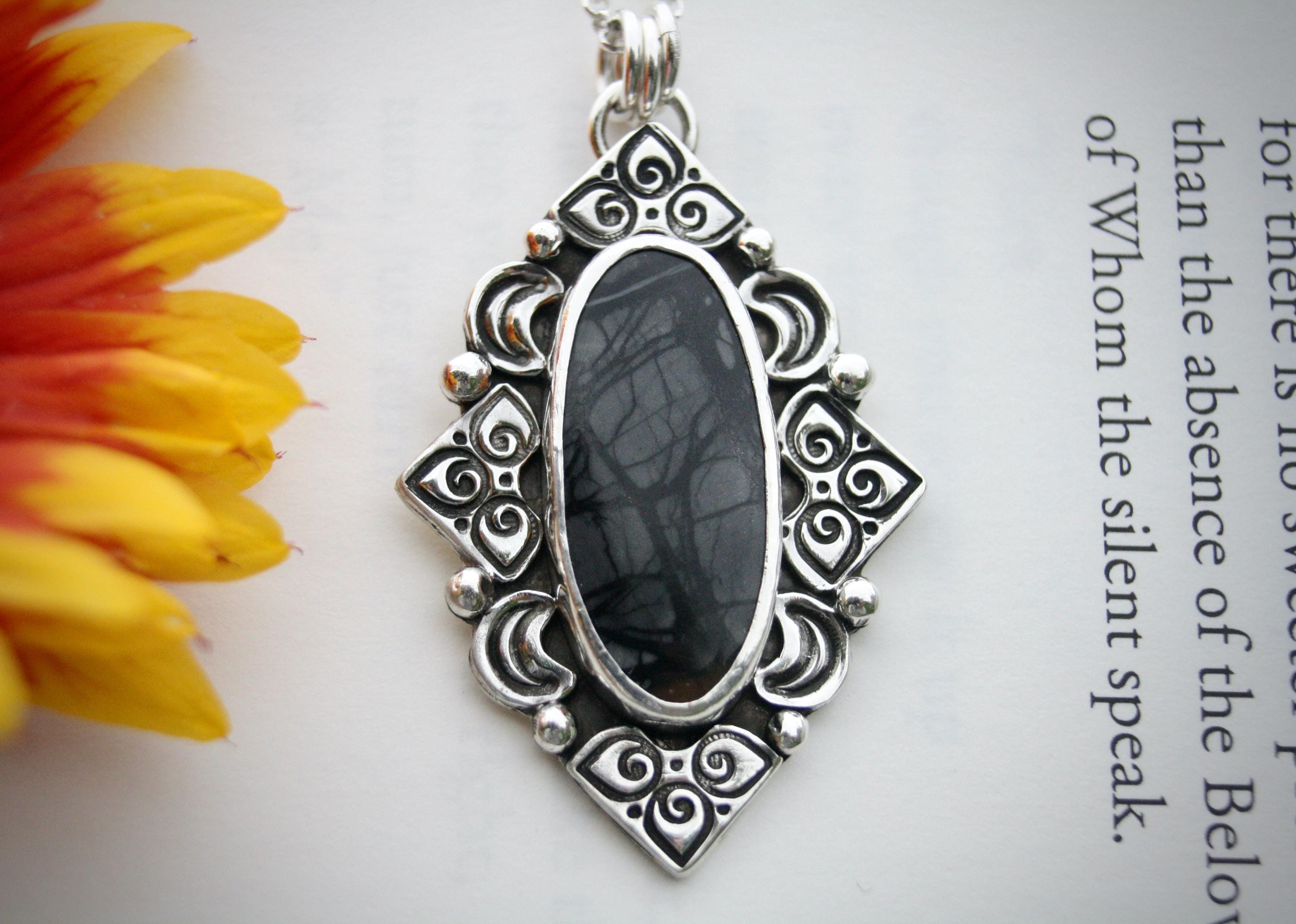 Entangled Life - Picasso Jasper - Eco Sterling Silver Handmade Necklace