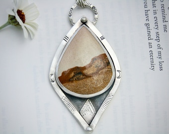 The Long Valley - Picture Jasper - Eco Sterling Silver Handmade Southwestern Necklace