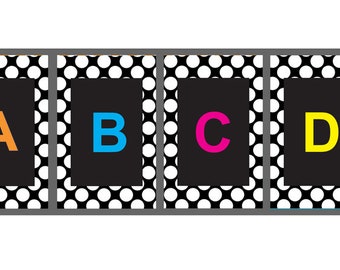 Printable Polka Dots Party Banner Color Alphabet Letters