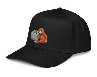 Gorra de mono Punch Baby - Gorra bordada de macaco y orangután japonés - Zoológico Ichikawa, Japón