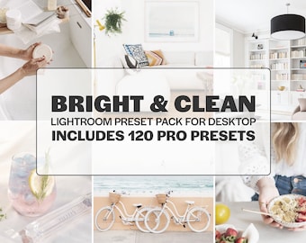 Colección completa de ajustes preestablecidos de Lightroom: más de 120 filtros de Instagram ventilados, brillantes y limpios / mejoras en fotografías de escritorio / paquete de edición estética