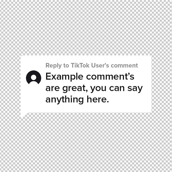 TikTok Reply Bubble Photoshop Template Custom Question Response Overlay for TikTok Ads