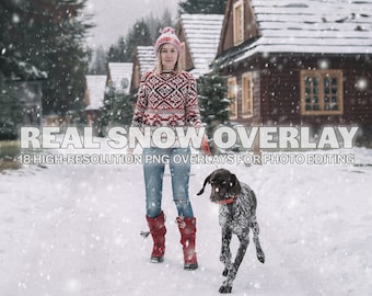 Superposiciones de nieve realistas / Nieve que cae / Superposiciones de invierno / Nieve oscura / Superposiciones de Navidad / Superposiciones de Photoshop / Descarga de edición de fotos