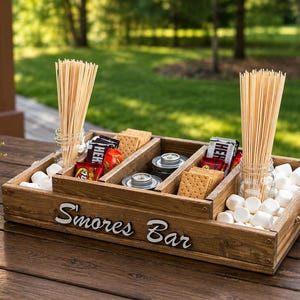 Smores Bar, Smores Tray, Smores Bar Station, Smores Box, Wedding Dessert Station, Wedding Gift, Wedding Decor, Camping, Lake House Decor