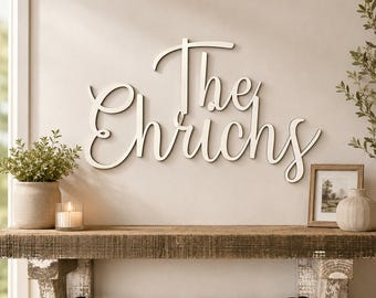 Wood Last Name Sign, Name Cutouts for Wedding, Wooden Name Sign, Family Name Cutout, Wood Name Sign, Freestanding Wooden Name Sign