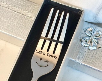 I Forking Love You, I Forking Love You Too! - Cute Wedding/Anniversary/Valentines/Every Day Hand Stamped Vintage Forks - View #4