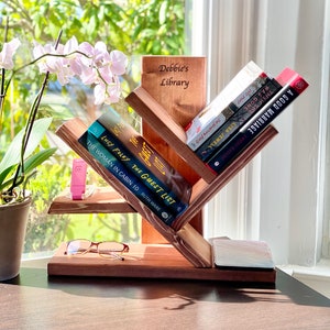 Tabletop Bookshelf, Tree Shape Bookshelf, Book Storage Organizer, Bookshelves, Book Display, Small Bookshelf image 1