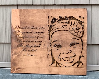 Personalized Wood Picture, Custom Image Transfered to Wood, Custom Wood Photo, My Picture on Wood, Gift for Mom, Gift for Grandma, Rustic