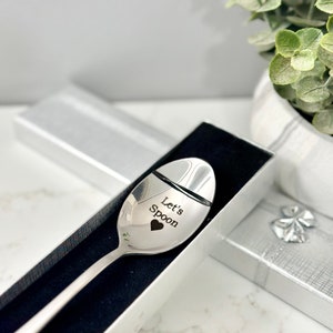 Let’s Spoon Engraved Spoon, Personalized Stainless Steel Spoon, Valentines Day, Gift For Girlfriend, Boyfriend I Love You, Anniversary Gift