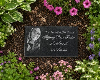 Personalized Memorial Stone, Custom Granite Memorial Plaque, Photo Memorial Gift, Sympathy Gift, Loss of Loved One