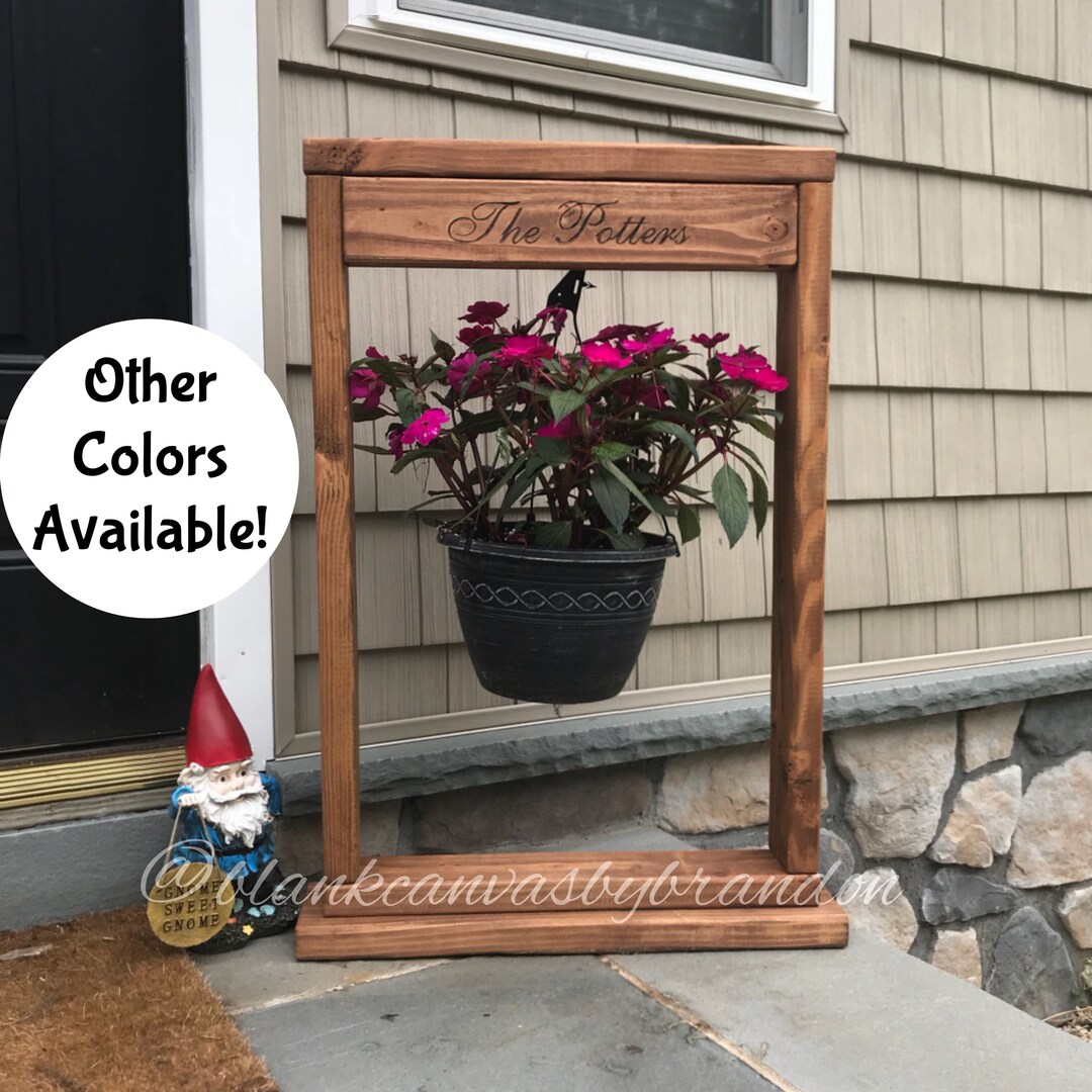 Plant Holder, Hanging Basket Plant Holder, Wood Plant Stand , Outdoor
