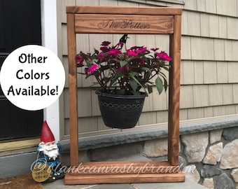 Plant Holder, Hanging Basket Plant Holder, Wood Plant Stand , Outdoor Decor, Porch Decor, Personalized Plant Holder, Hanging Plant Holder