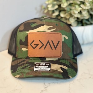 God Is Greater Than The Highs And Lows Hat, Gift For Christians, Laser Engraved Patch God Hat, SnapBack Trucker, Flatbrim, Jesus, Religious