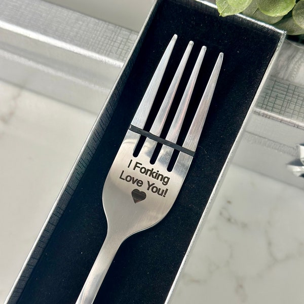 I Forking Love You Fork Engraved, Personalized Stainless Steel Fork, Valentines Day, Gift For Girlfriend, Boyfriend I Love You, Anniversary