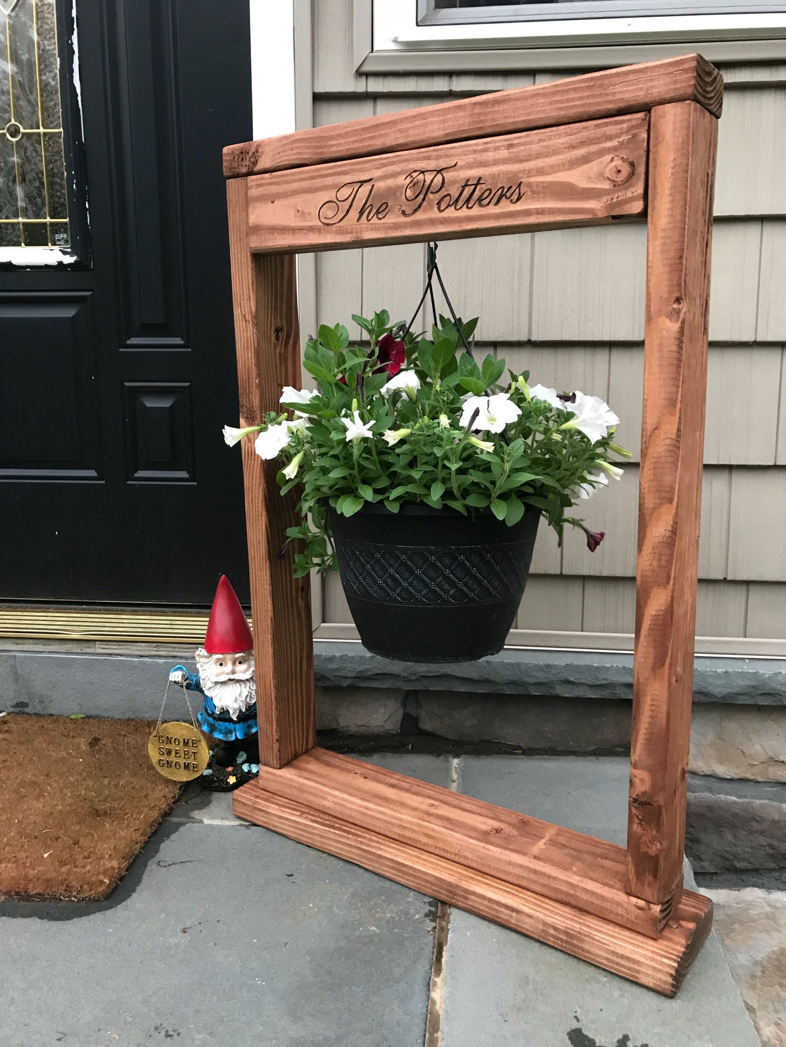 Plant Holder Hanging Basket Plant Holder Wood Plant Stand Etsy