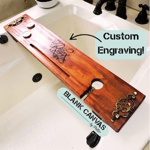 Bath Tray, Bath Caddy, Mothers Day Dock, 5 Year Anniversary Wood Idea, Rustic Bathroom Decor, Bath Docking Station, Wine Glass Holder, Tub