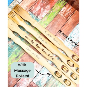 Backscratcher, Personalized Back Scratcher, Fathers Day Gift, Custom Backscratcher, Engraved Backscratcher With Rollers