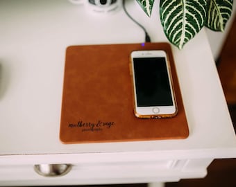 Wireless Phone Charger, Phone Charging Mat, Personalized Charging Station, Docking Station, Gift for Him Her, Christmas Gift Him Her, Custom