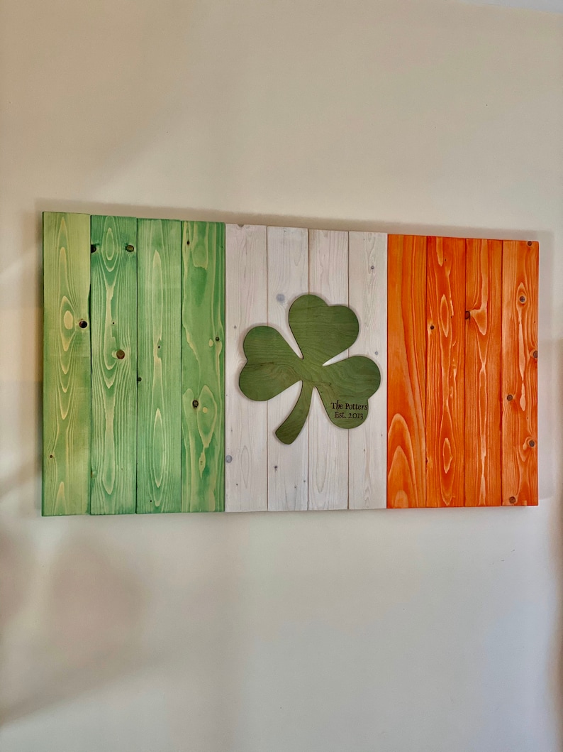 Wood Irish Flag Irish Bar Decor Personalized Irish Flag Etsy