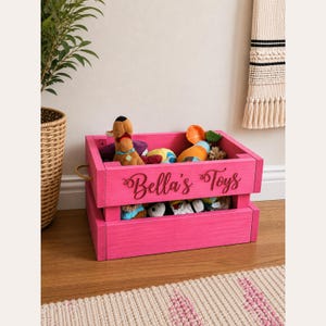 Personalized Dog Toy Box, Dog Toy Storage Bin, Custom Pet Toy Box, Wooden Dog Toy Crate, Rustic Dog Decor