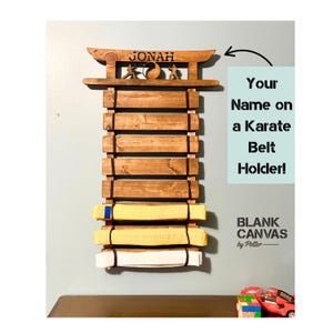 Karate Belt Display, Martial Arts Belt Holder, Personalized Karate Belt Holder, Custom Martial Arts Display, Dojo Belt Rack,