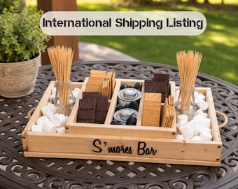 Smores Bar, Smores Tray, Smores Bar Station, Wedding Dessert Station, Wedding Gift, Wedding Decor, Camping, Lake House Decor, International