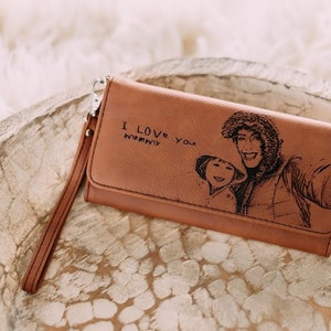 Clutch Wallet, Photo on a Wallet, Custom Leatherette Wallet, Mothers Day Gift, Gift for Grandma, My Photograph on a Wallet, Gift for Her image 2