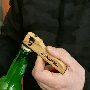 Caveman Bottle Opener, Nail Bottle Opener, Minimalist Bottle Opener, Custom, Barware, Wood Bottle Opener, Personalized Bottle Opener