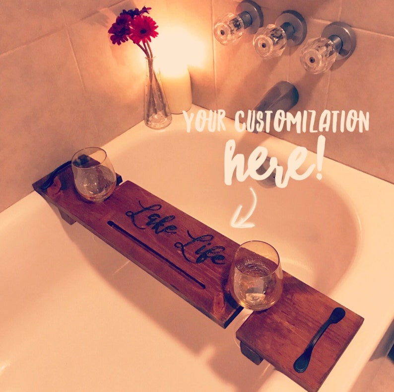 Rustic Bath Caddy Couples Bath Caddy 5 Year Anniversary Etsy