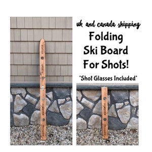 Ski Board for Shots, Personalized Folding Ski Board, Collapsible Ski Board, Personalized Rustic Shots Board, *UK and CANADA*