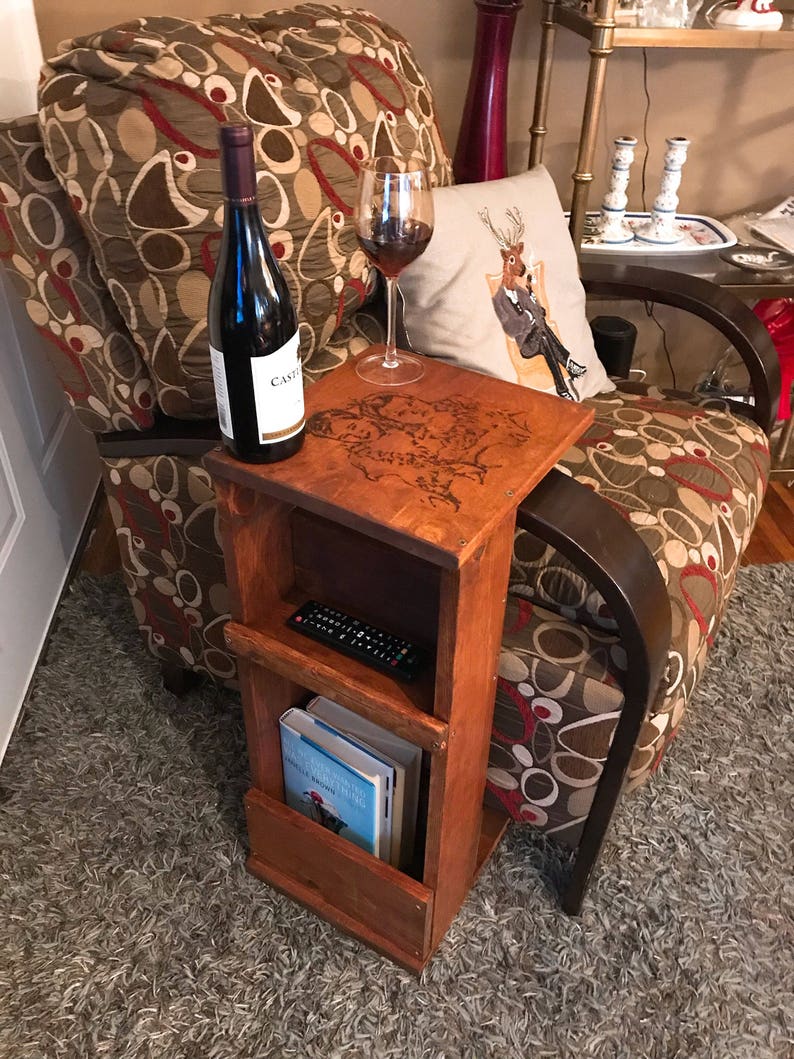 Sofa Side Table Chair End Table Side Wine Table Rustic End Table Customized Magazine Rack Side Couch Table Skinny Coffee Table