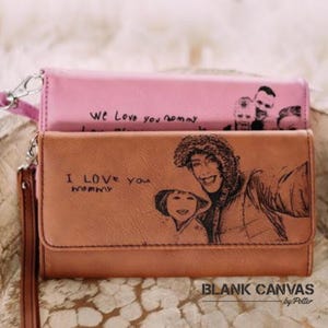 Cartera de mano, Foto en una cartera, Cartera de polipiel personalizada, Regalo para el Día de la Madre, Regalo para la abuela, Mi fotografía en una cartera, Regalo para ella