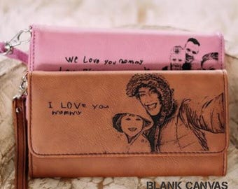 Clutch Wallet, Photo on a Wallet, Custom Leatherette Wallet, Mothers Day Gift, Gift for Grandma, My Photograph on a Wallet, Gift for Her