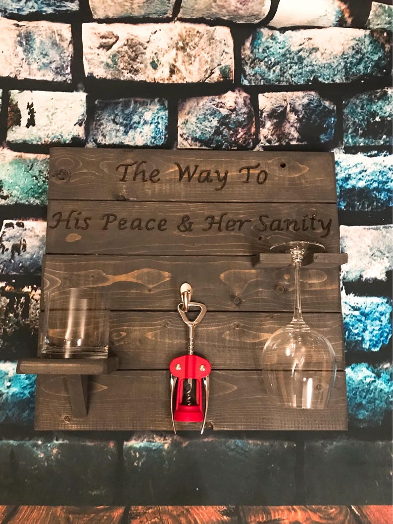 Wine Sign Wine Rack Wine and Beer Holder Funny Bar Decor Etsy