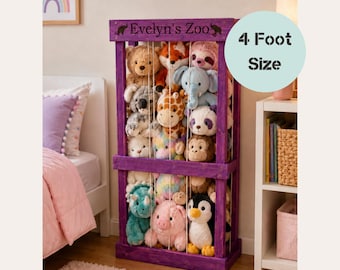 Stuffed Animal Zoo, Stuffed Animal Storage, Stuffy Toy Storage, Stuffed Animal Holder, Personalized Animal Zoo, Custom Plush Toy Holder