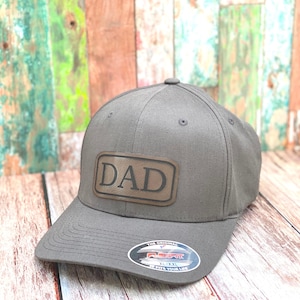 Dad Hat, Fathers Day Hat, Dad Hat, Leather Patch Hat, Fitted Baseball Hat, Gift for Dad, Dad Birthday Gift, Gift for Husband