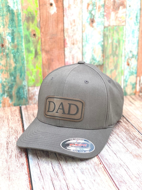 Dad Hat, Fathers Day Hat, Dad Hat, Leather Patch Hat, Fitted Baseball Hat, Gift for Dad, Dad Birthday Gift, Gift for Husband