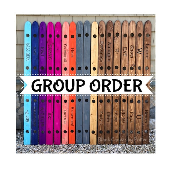 Ski Board for Shots Group Order Personalized Ski Group Order | Etsy