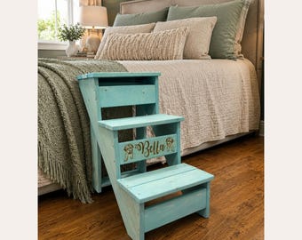 Personalized Pet Stairs, Dog Steps, Wooden Pet Stairs, Dog Bed Steps, Cat Steps, Custom Dog Stairs, Pet Step Stool