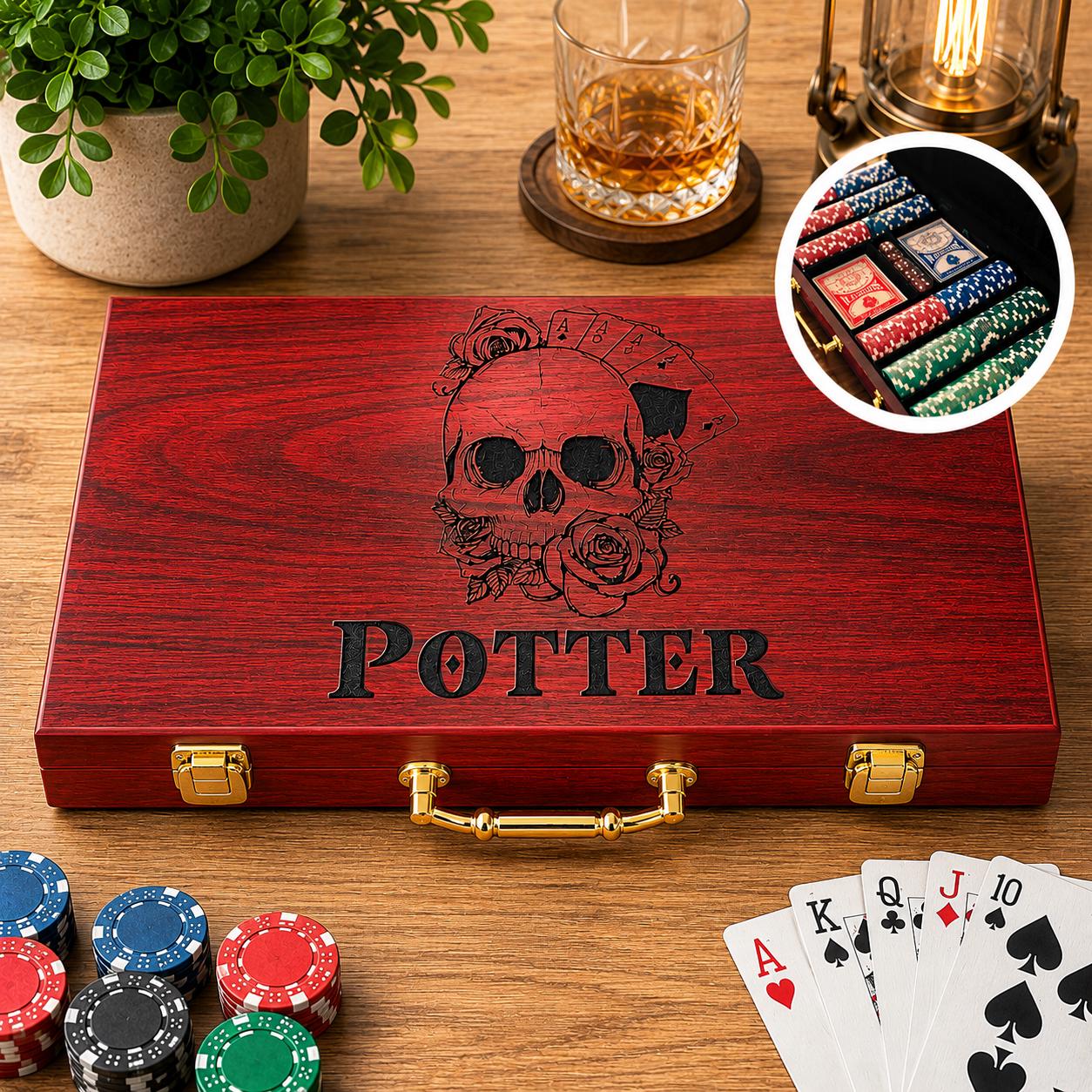Custom Wood Poker Case